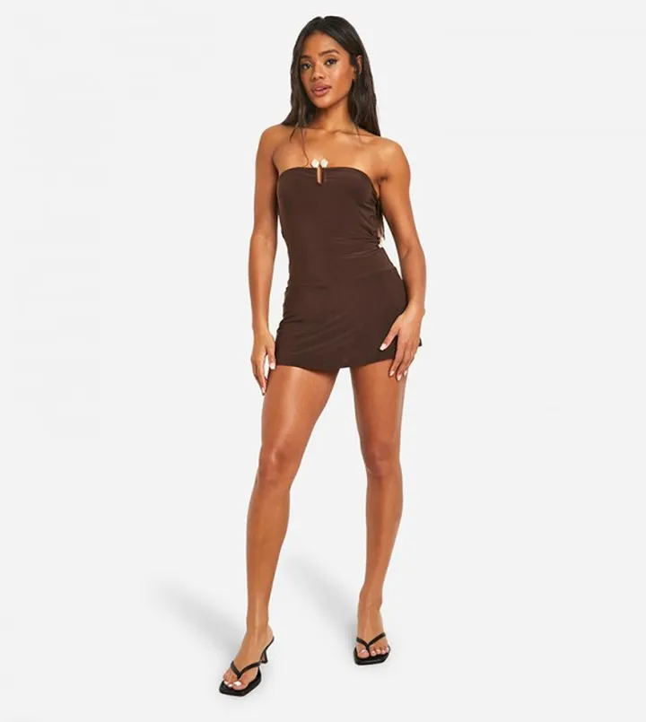 Slinky Bandeau Mini Dress