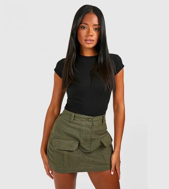 Cap Sleeves Fitted Cotton T-Shirt