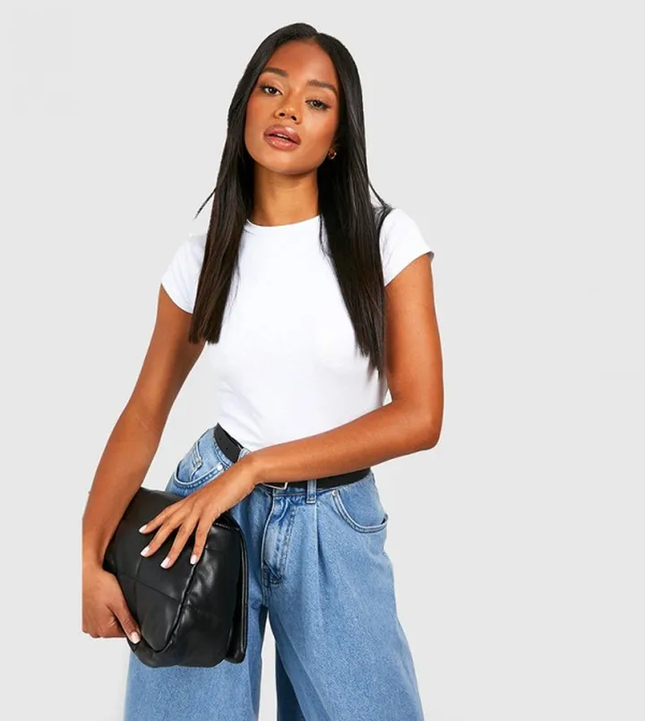 Cap Sleeves Fitted Cotton T-Shirt