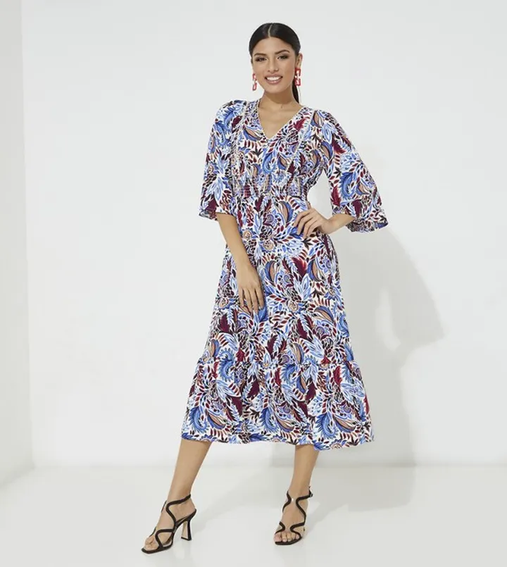 Onlfabiola 3/4 Sleeves Smock Midi Dress