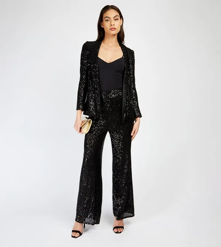 Long Sleeves Sequin Blazer