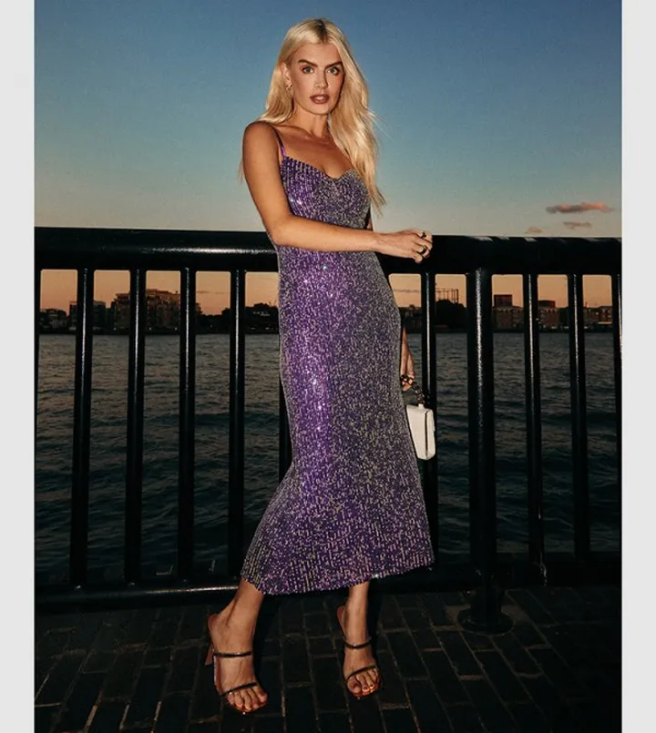 Sleeveless Sequin Midi Dress