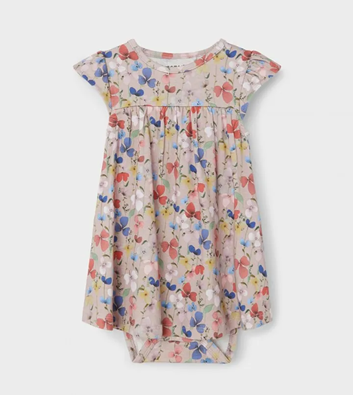 Printed Gathered Yoke Dress