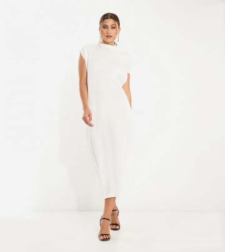 Drape Detail Midaxi Dress