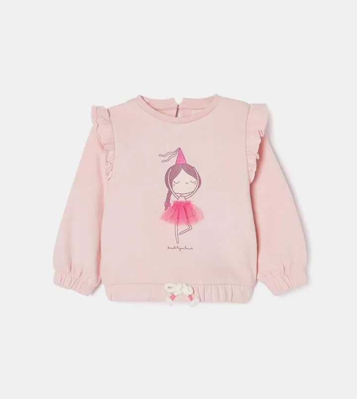 Baby Girls Printed Cotton Sweatshirt