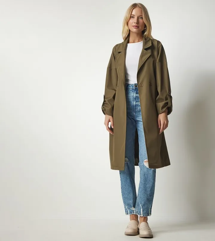 Belted Long Sleeves Trench Coat
