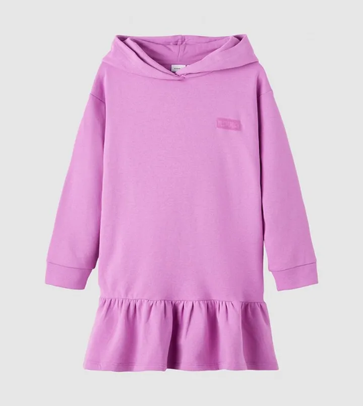 Casual Hooded Flounce Dress