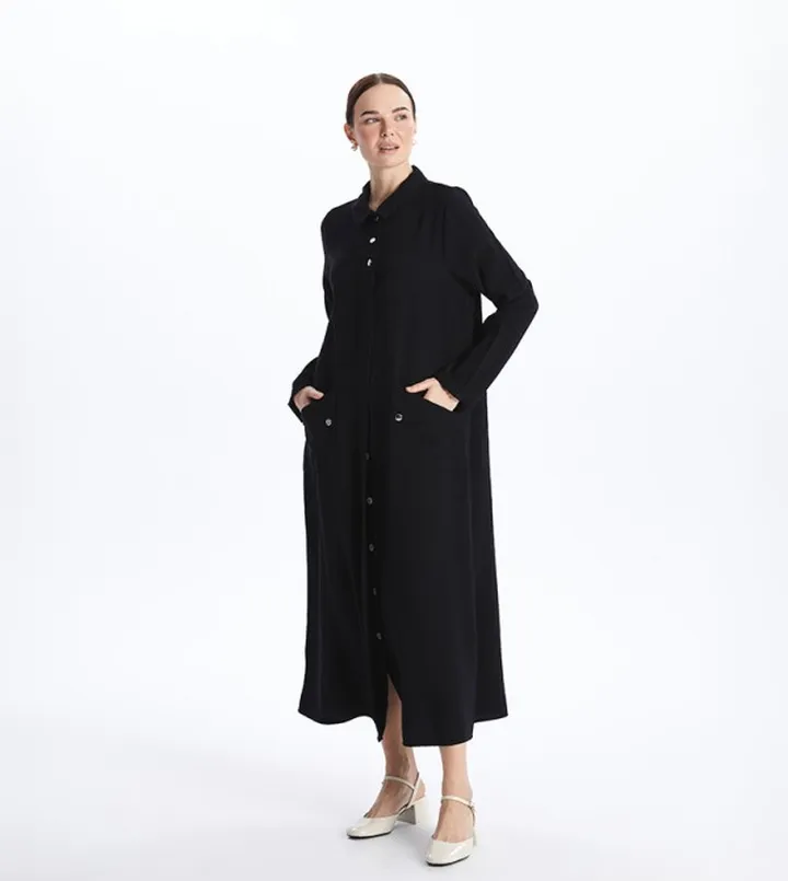 Solid Pocket Detail Abaya
