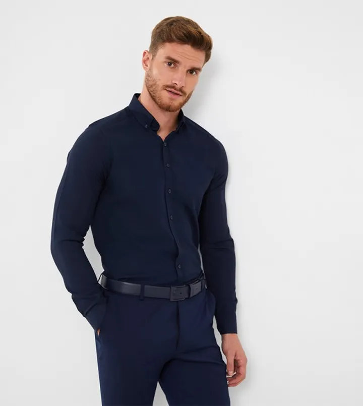 Long Sleeves Slim Fit Oxford Shirt
