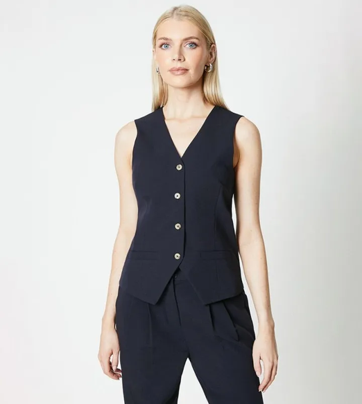Solid Button Down Waistcoat