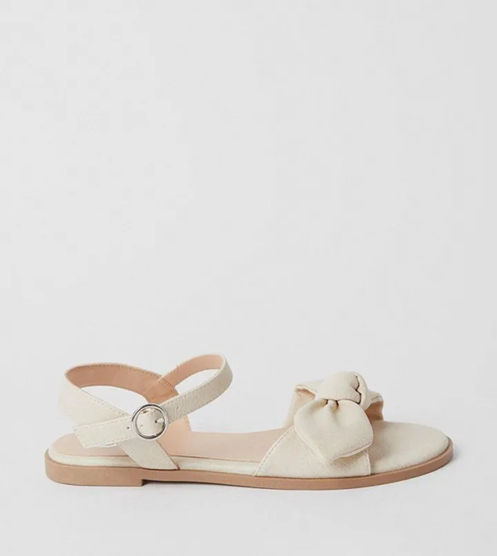Wide Fit Freya Bow Flat Sandals