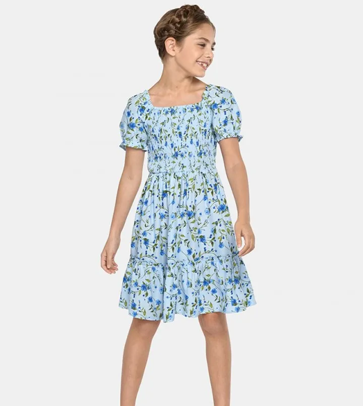 Girls Mommy And Me Floral Ruffle Dress
