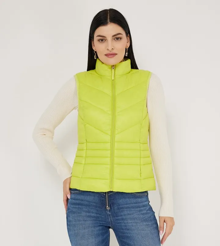 Quilted Zippered Sleeveless Jacket