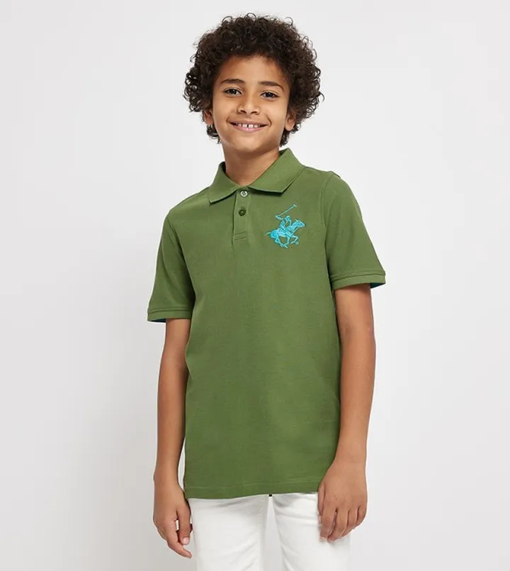 Logo Embroidered Short Sleeves Polo T-Shirt