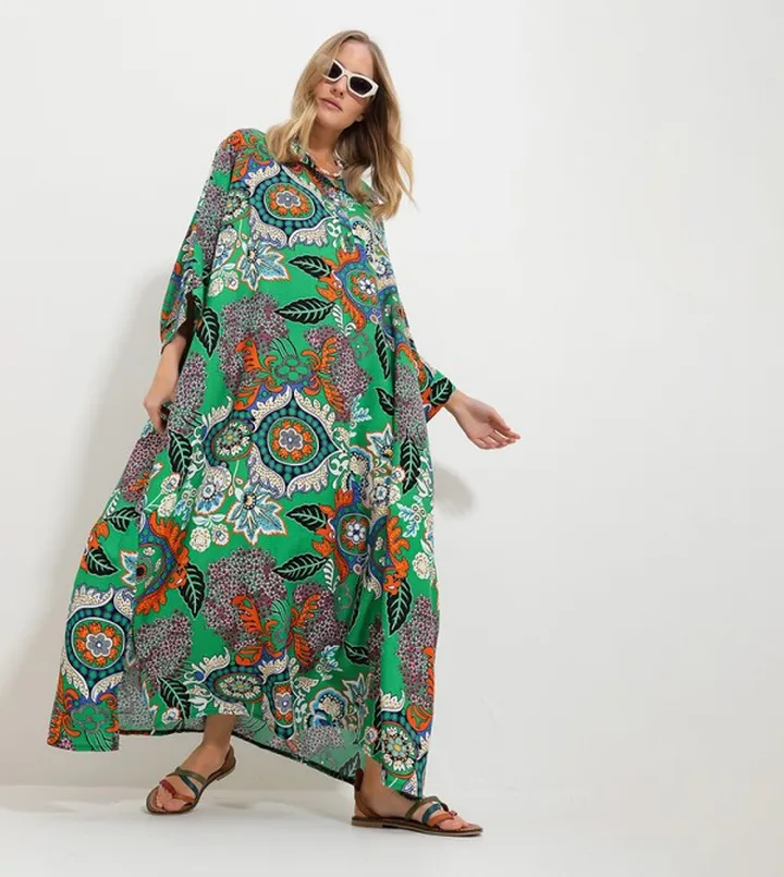 Printed Woven Kaftan Dress