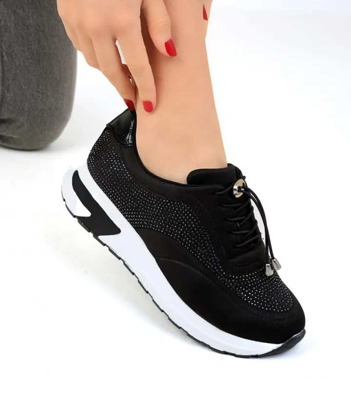 Embellished Lace-Up Sneakers