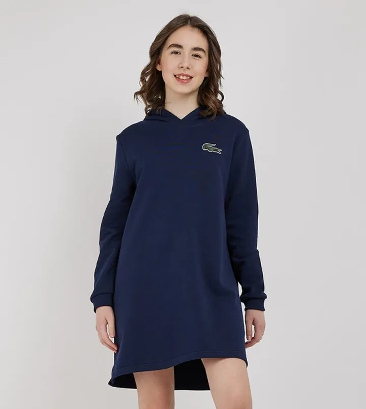 Logo Embroidered Hooded Dress