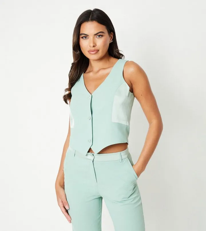 Satin Detail Tailored Waistcoat