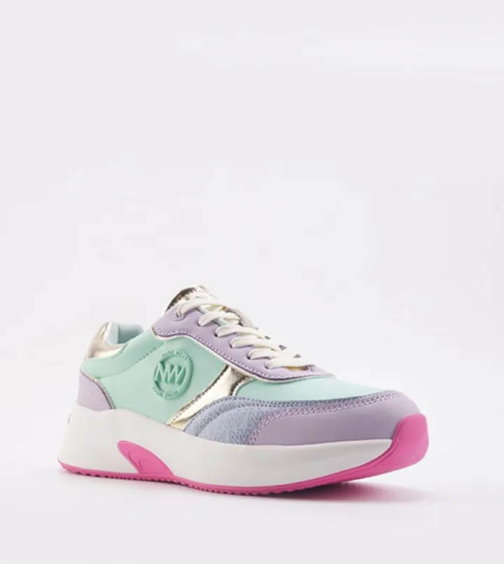 RELON Color Block Lace-Up Sneakers