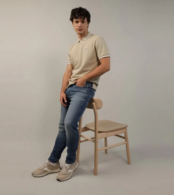 Logo Detail Pique Polo T-Shirt