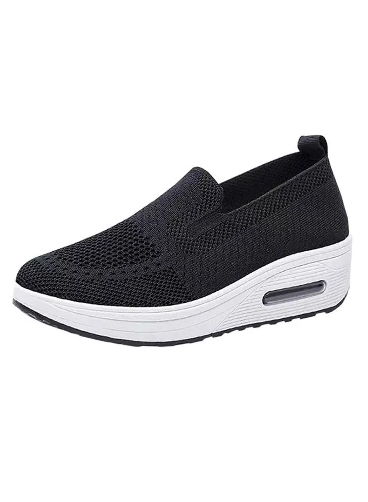 Fashion Ladies Slip On Thick Sole Air Cushion Shoes Rocking Shoes Dance Shoes Soft Sole Comfortable Women's Shoes