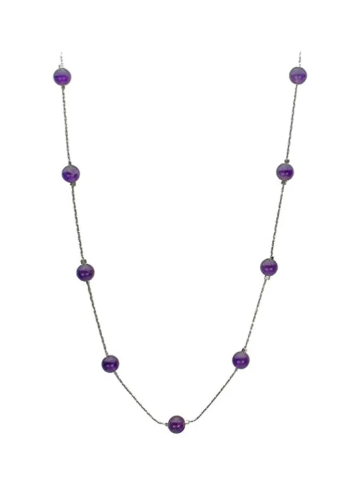 925 Sterling Silver Beaded Chain Necklace