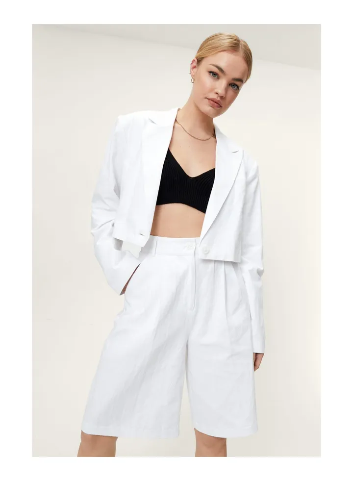 Cotton Cropped Blazer