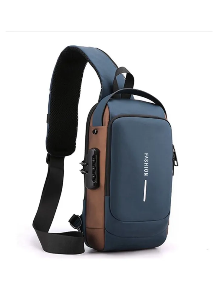 Blue and gold Shoulder Bag Sports for Men