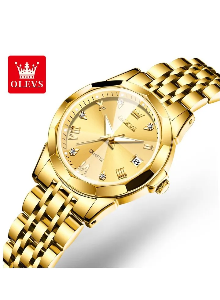 Top Brand Women's Watches Elegant Rhombus Mirror Original Quartz Ladies Wristwatch Stainless Steel Waterproof Luminous New