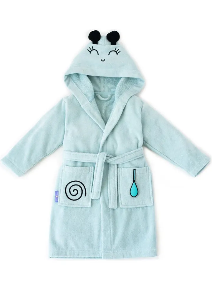 Sangaloz Velvet Bathrobe Light Blue/Black 64x36cm