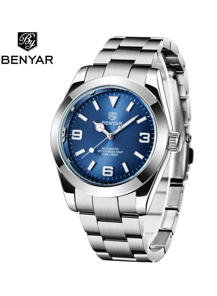Watches For Men Luxury Stainless Steel Water Resistant Mechanical Watch - Silver