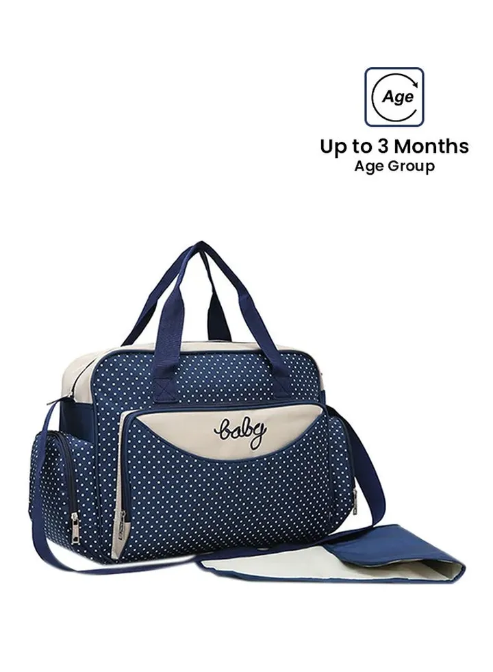 Large Capacity Baby Diaper Bag With Adjustable Padded Shoulder Straps, Top Zipper Closure