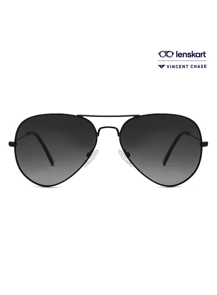 Top Guns Full Rim Aviator Polarized & UV Protected Sunglasses For Men & Women VC 5158/P - 57mm - Black