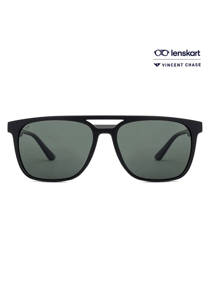 Mirage Full Rim Wayfarer Polarized & UV Protected Sunglasses For Men & Women VC S12644 - 57mm - Black