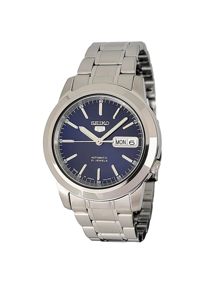 Men's Round Shape Stainless Steel Analog Wrist Watch 39 mm - Silver - SNKE51J1