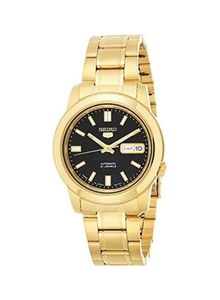 Men's Series 5 Round Shape Stainless Steel Analog Wrist Watch 37 mm - gold - SNKK22K1