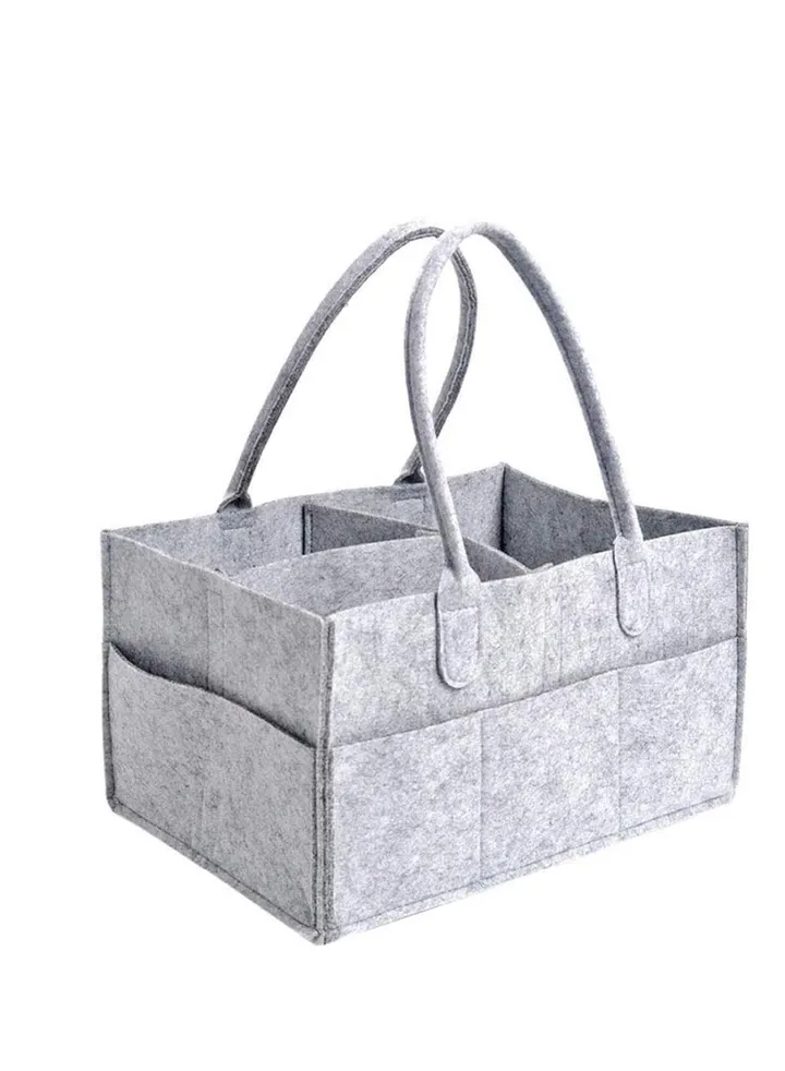 Diaper Caddy Organiser Portable Felt Diaper Nappy Toys Storage Bag Nursery Nappy Changing Organiser for Mom Newborn Kids Baby Diaper Caddy Baby Wipes Bag