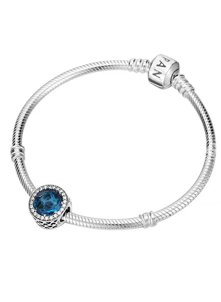 Pandora Moments Heart of the Ocean Silver Bracelet Women