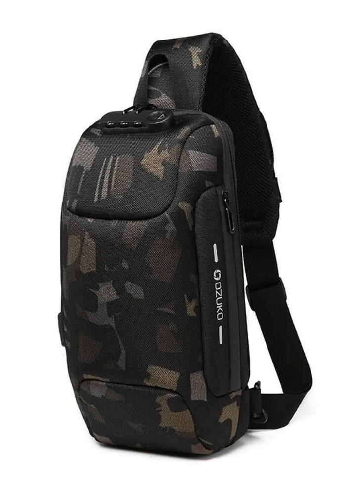 OZUKO Sling Backpack USB Anti-Theft Chest Bag Casual Shoulder Bag 34*8*17cm