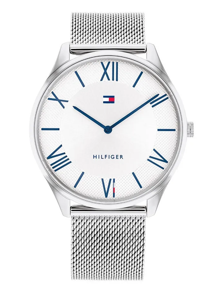 Men Analog Round Shape Stainless Steel Wrist Watch 43 mm