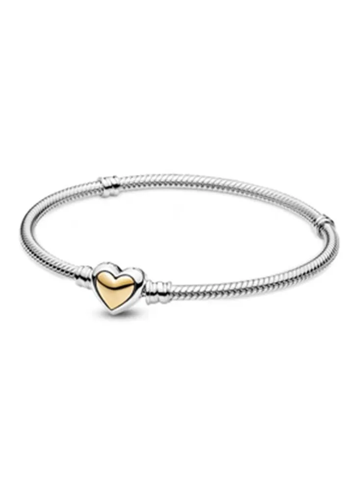 Pandora Moments Women's Classic Fashion Love Snake Chain 925 Silver Bracelet 599380C00