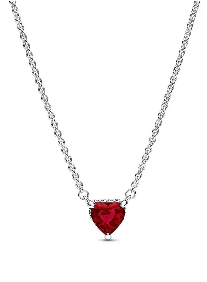 Pandora necklace Sparkling Heart Halo 392542C01-45 silver
