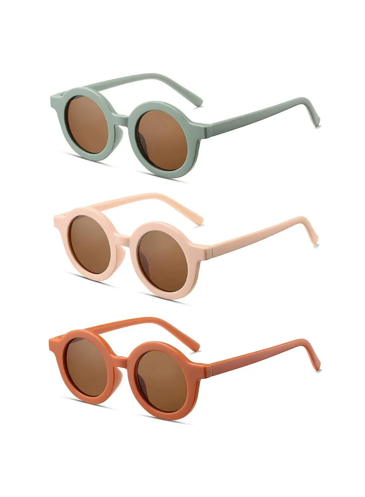 Kids Sunglasses, Retro Cute Round Sunglasses for Kids Girls Boys Sunnies UV400 Protection Sun Glasses, Flexible Frame for Girls Boys Age 2-10 Morandi Sunglasses Fashion Beach Holiday