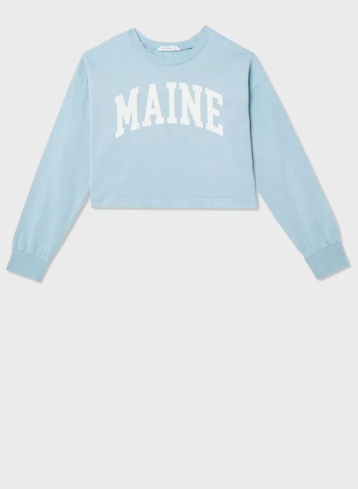 Youth Slogan Long Sleeve Sweatshirt