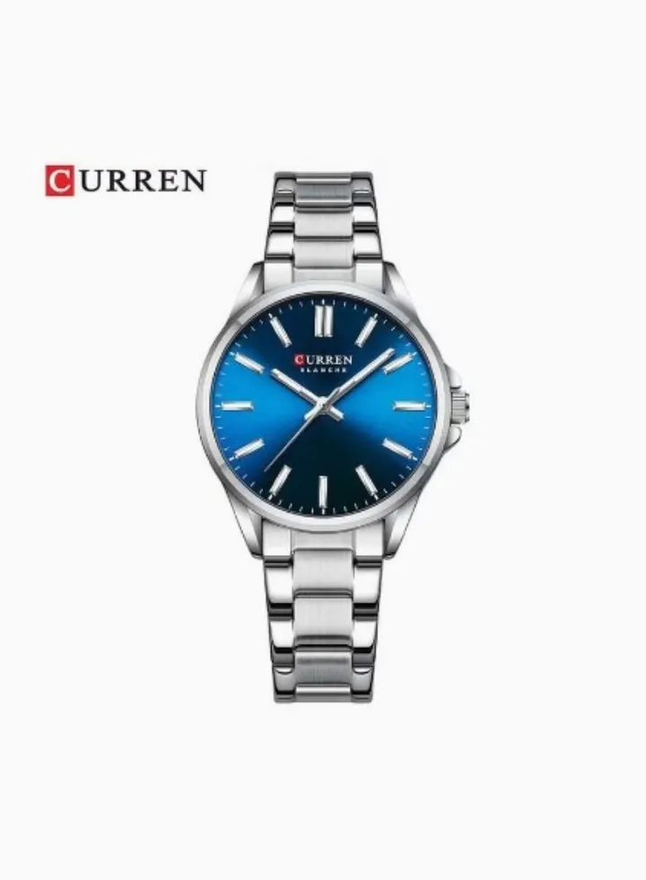 CURREN Fashion Women Watch Top Brand Luxury Light Blue Lady Girl Wristwatch Stainless Steel Bracelet Classic Female Clock C9090L
