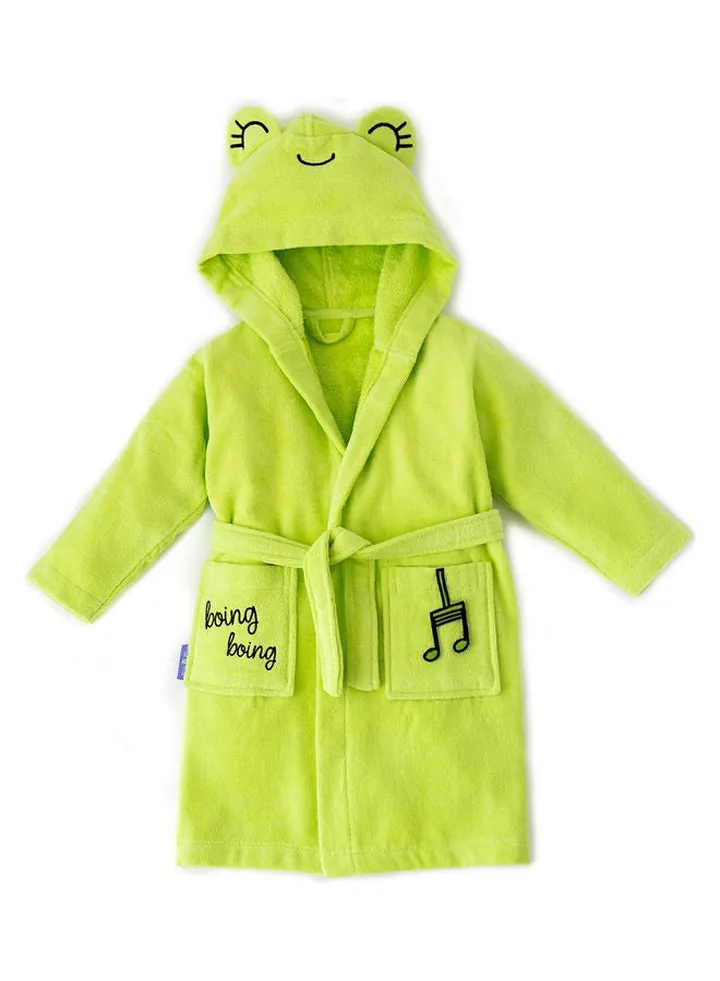 Cacha Frog Velvet Bathrobe Green/Black 64x36cm