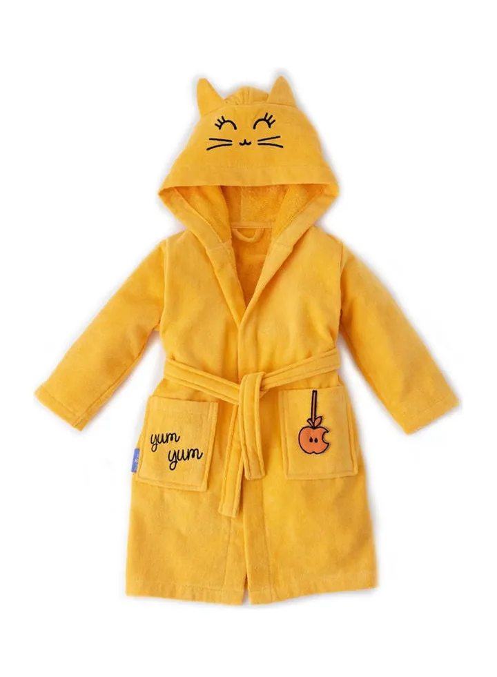 Tombish Cat Velvet Bathrobe Orange/Black 64x36cm