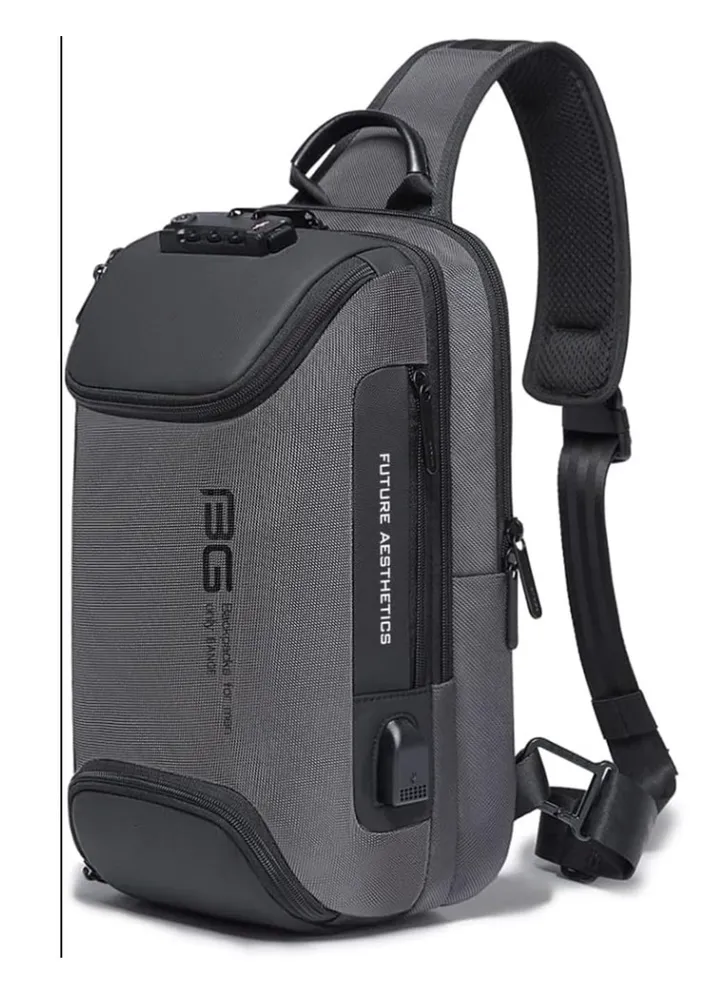 BANGE Sling Bag, Waterproof Men's Chest Bag Shoulder bags Crossbody Sling Backpack for Men(Grey)