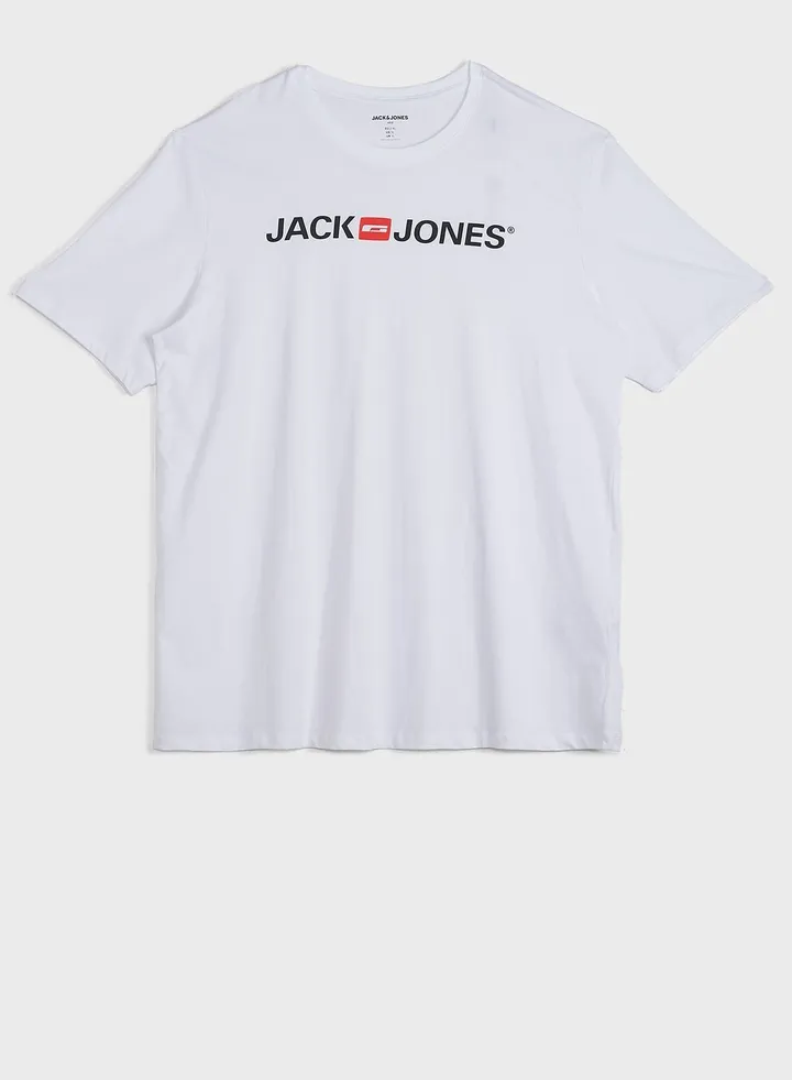 Logo Signature Branding Crew Neck T-Shirt White