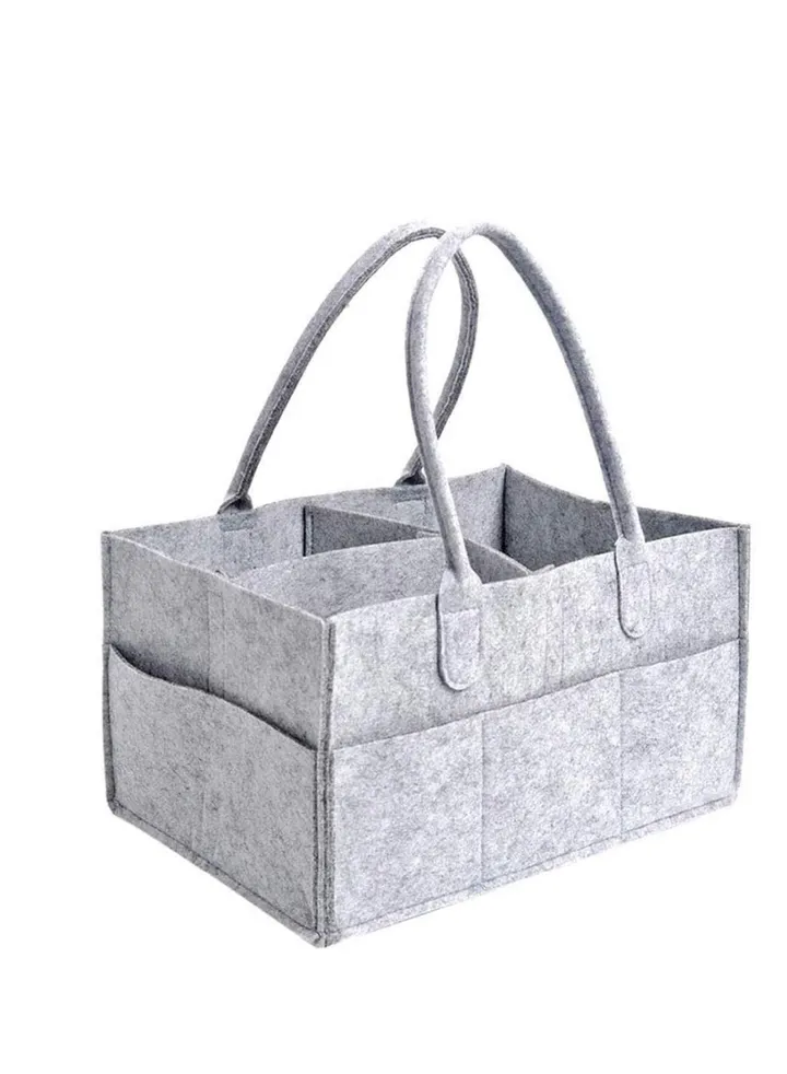 Diaper Caddy Organiser Portable Felt Diaper Nappy Toys Storage Bag Nursery Nappy Changing Organiser for Mom Newborn Kids Baby Diaper Caddy Baby Wipes Bag
